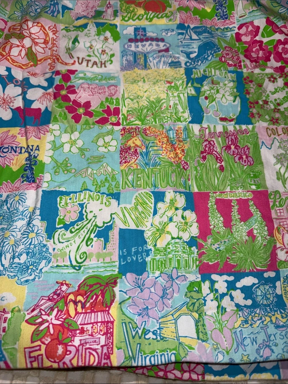 Lilly Pulitzer WOMENS Strapless Patchwork Dress in Pink, Blue, Green, Cream 12 - Picture 10 of 12